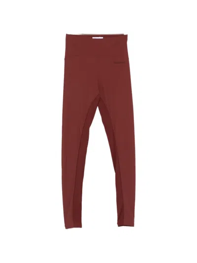 Patrizia Pepe Technical Jersey Leggings In Burgundy
