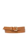 Patrizia Pepe Textured Leather Belt In Brown