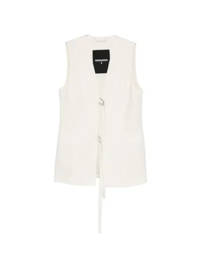 Patrizia Pepe Tie-detail Gilet In White