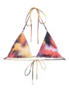 Patrizia Pepe Tie-dye Bikini Tops In Red