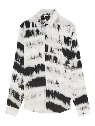Patrizia Pepe Tie-dye Long-sleeve Shirt In White
