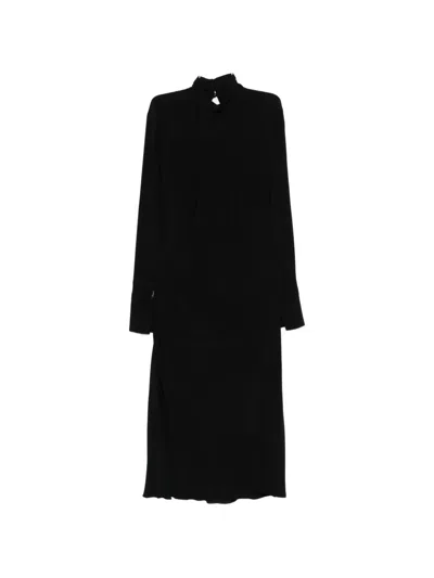 Patrizia Pepe Tie-neck Dress In Black