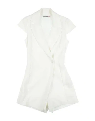 Patrizia Pepe Babies'  Toddler Girl Jumpsuit White Size 6 Polyester, Viscose, Elastane