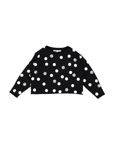 Patrizia Pepe Babies'  Toddler Girl Sweatshirt Black Size 5 Cotton, Elastane