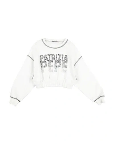 Patrizia Pepe Babies'  Toddler Girl Sweatshirt White Size 6 Cotton