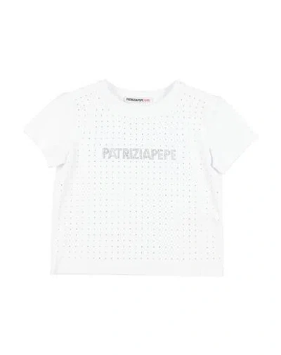 Patrizia Pepe Babies'  Toddler Girl T-shirt White Size 6 Cotton, Elastane, Glass