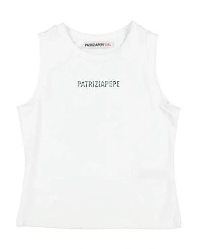 Patrizia Pepe Babies'  Toddler Girl T-shirt White Size 6 Cotton, Elastane, Glass