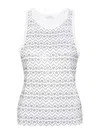 Patrizia Pepe Fly-monogram Crystal-embellished Tank Top In White