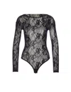 Patrizia Pepe Sheer Floral Lace Long Sleeve Top In Multi