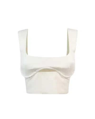 Patrizia Pepe Top Cut-out Bianco In B823