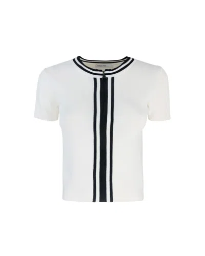 Patrizia Pepe Top In Maglia Con Dettagli A Contrasto In White