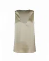 Patrizia Pepe Beige Shiny Satin Top In B814