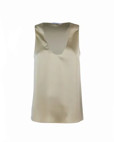 PATRIZIA PEPE BEIGE SHINY SATIN TOP