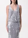 Patrizia Pepe Dégradé-effect Sequined Top In Silver