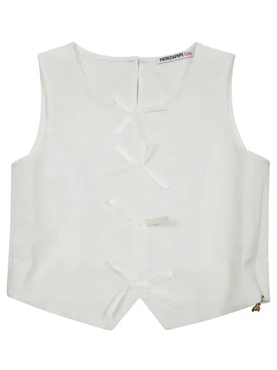 Patrizia Pepe Top Sm Fiocchi In White