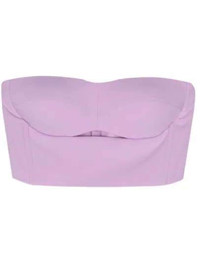 Patrizia Pepe Boned Crop Top In Purple