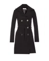Patrizia Pepe Trench Coat In Mixed Cotton Technical Fabric In Black