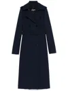 Patrizia Pepe Navy Blue Double-breasted Trench Coat In Blue