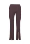 Patrizia Pepe Geometric-pattern Zip-detail Trousers In Brown