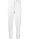 Patrizia Pepe Cropped Tapered Trousers In Eldorado White