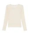 Patrizia Pepe Fine-knit V-neck Sweater In White