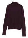 Patrizia Pepe Turtleneck Cashmere Sweater In Purple