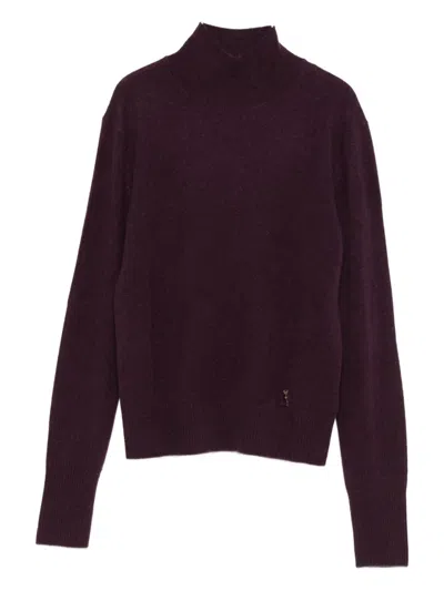 Patrizia Pepe Turtleneck Cashmere Sweater In Purple