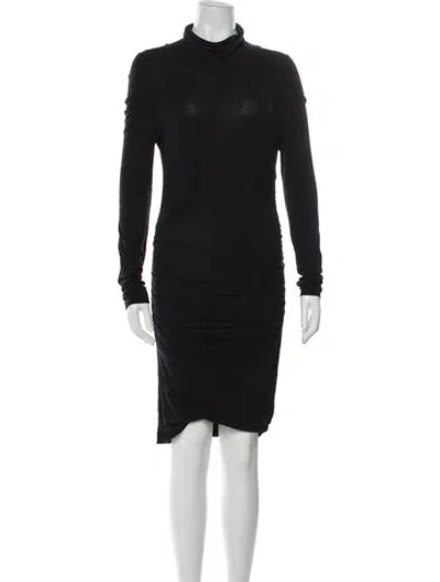 Pre-owned Patrizia Pepe Turtleneck Mini Dress In Black