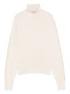 Patrizia Pepe Turtleneck Wool Sweater In Neutral