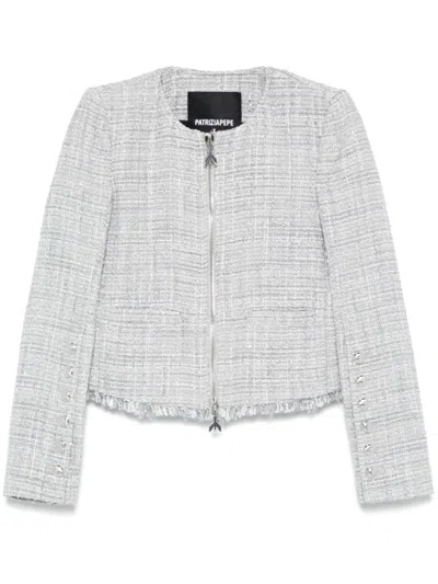 Patrizia Pepe Tweed Jacket In Grey