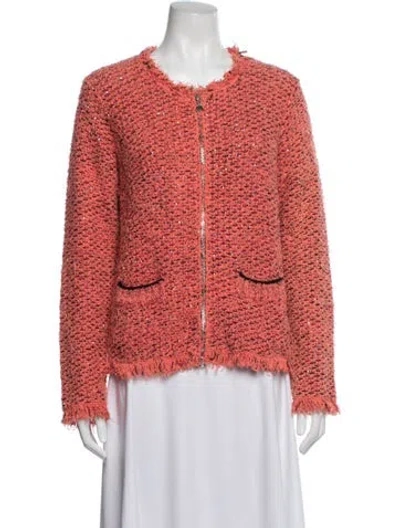 Pre-owned Patrizia Pepe Tweed Pattern Jacket In Orange