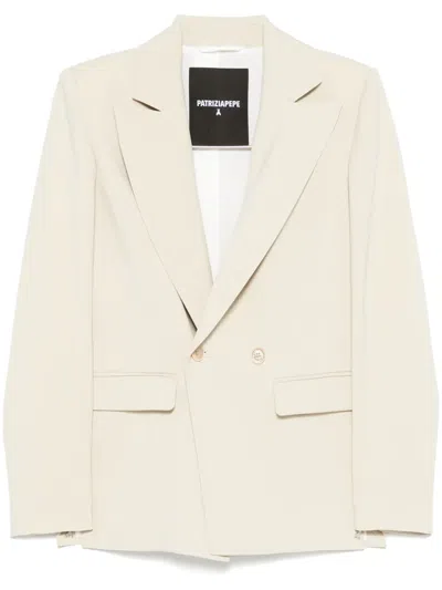 Patrizia Pepe Twill Blazer In Neutrals
