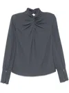 Patrizia Pepe Twill Blouse In Grey
