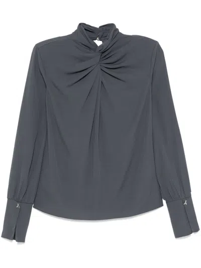 Patrizia Pepe Twill Blouse In Grey
