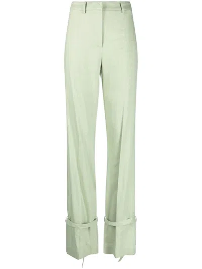 Patrizia Pepe Twill-hose Mit Schnallen In Green