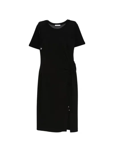 Patrizia Pepe Twill Midi Dress In Black