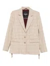 Patrizia Pepe Two-button Checked Blazer In Neutral