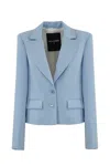 Patrizia Pepe Two-button Crepe Jacket In Shirting Sky