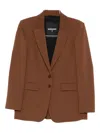 Patrizia Pepe Two-button Notched-lapel Blazer In Brown