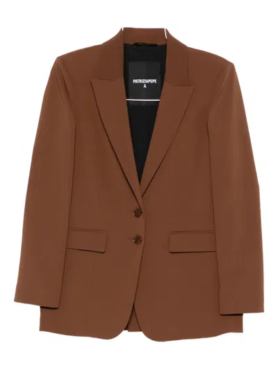 Patrizia Pepe Two-button Notched-lapel Blazer In Brown
