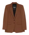 Patrizia Pepe Two-button Notched-lapel Blazer In Brown