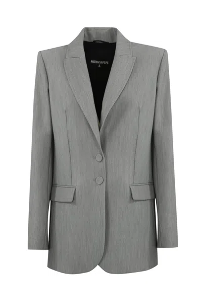 Patrizia Pepe Two-button Viscose Jacket In Grigio Melange