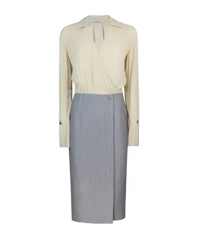 Patrizia Pepe Two-tone Dress In Gray