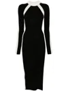 Patrizia Pepe Ribbed Dress In Viscose Blend In Black