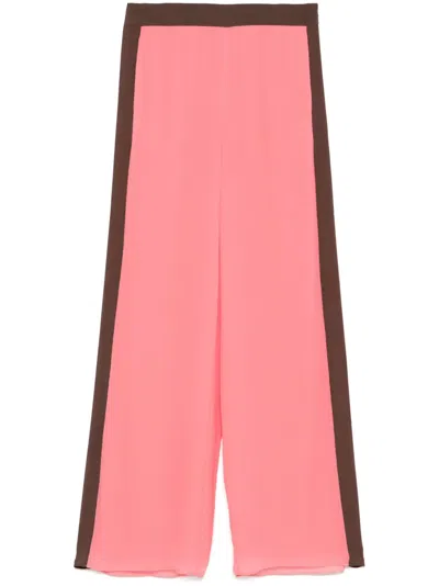 Patrizia Pepe Two-tone Trousers In Pink