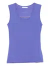Patrizia Pepe U-neck Fly-detail Tank Top In Purple