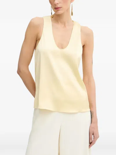 Patrizia Pepe V-neck Blouse In Yellow