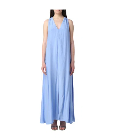 Patrizia Pepe V-neck Dress In Gnawed Blue