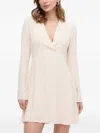 Patrizia Pepe V-neck Long-sleeve Mini Dress In Neutral