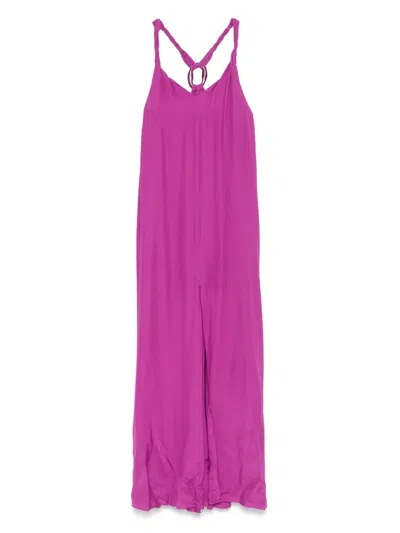 Patrizia Pepe V-neck Maxi Dress In Pink